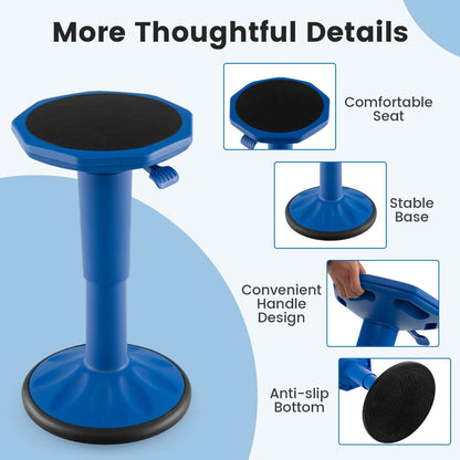 Costway Ergonomic Wobble Stool with Adjustable Height-Navy