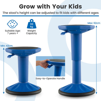 Costway Ergonomic Wobble Stool with Adjustable Height-Navy