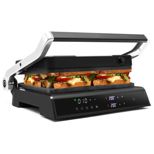 Costway 3-in-1 Electric Panini Press Grill with Non-Stick Coated Plates