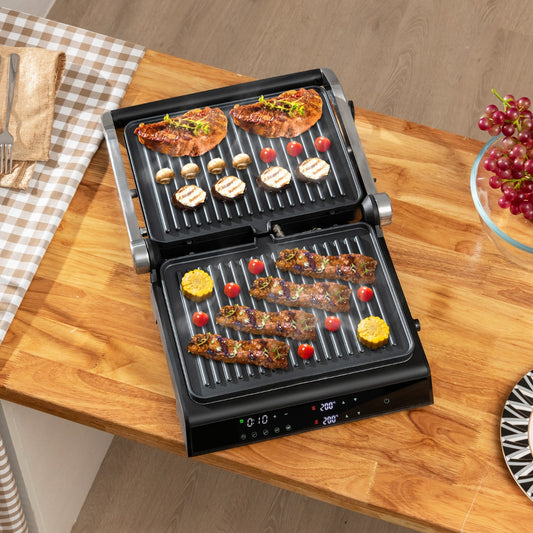 Costway 3-in-1 Electric Panini Press Grill with Non-Stick Coated Plates