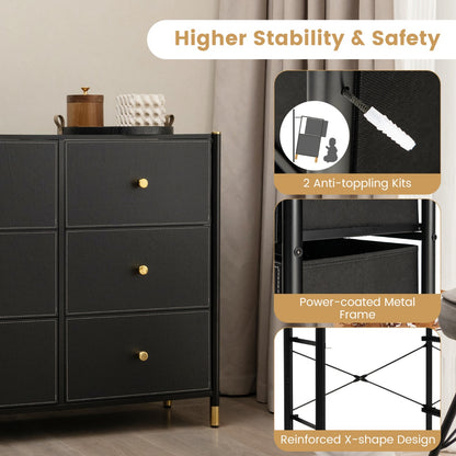 Fabric Dresser Tower with 6 Drawers for Living Room/Closet/Hallway/Nursery
