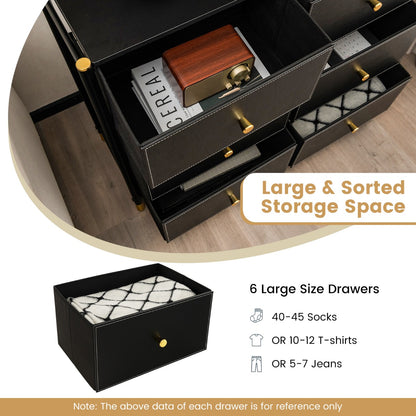 Fabric Dresser Tower with 6 Drawers for Living Room/Closet/Hallway/Nursery