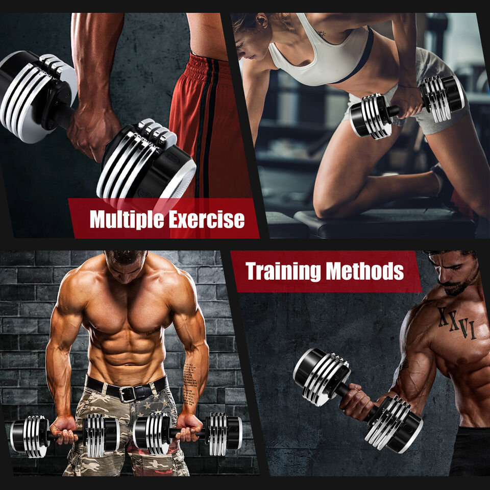 Adjustable Weight Bench with 12KG Adjustable Dumbbell Set