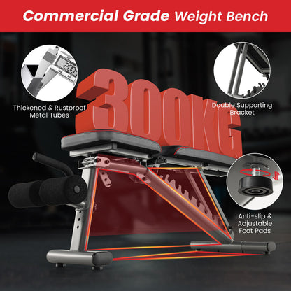 Adjustable Weight Bench with 12KG Adjustable Dumbbell Set