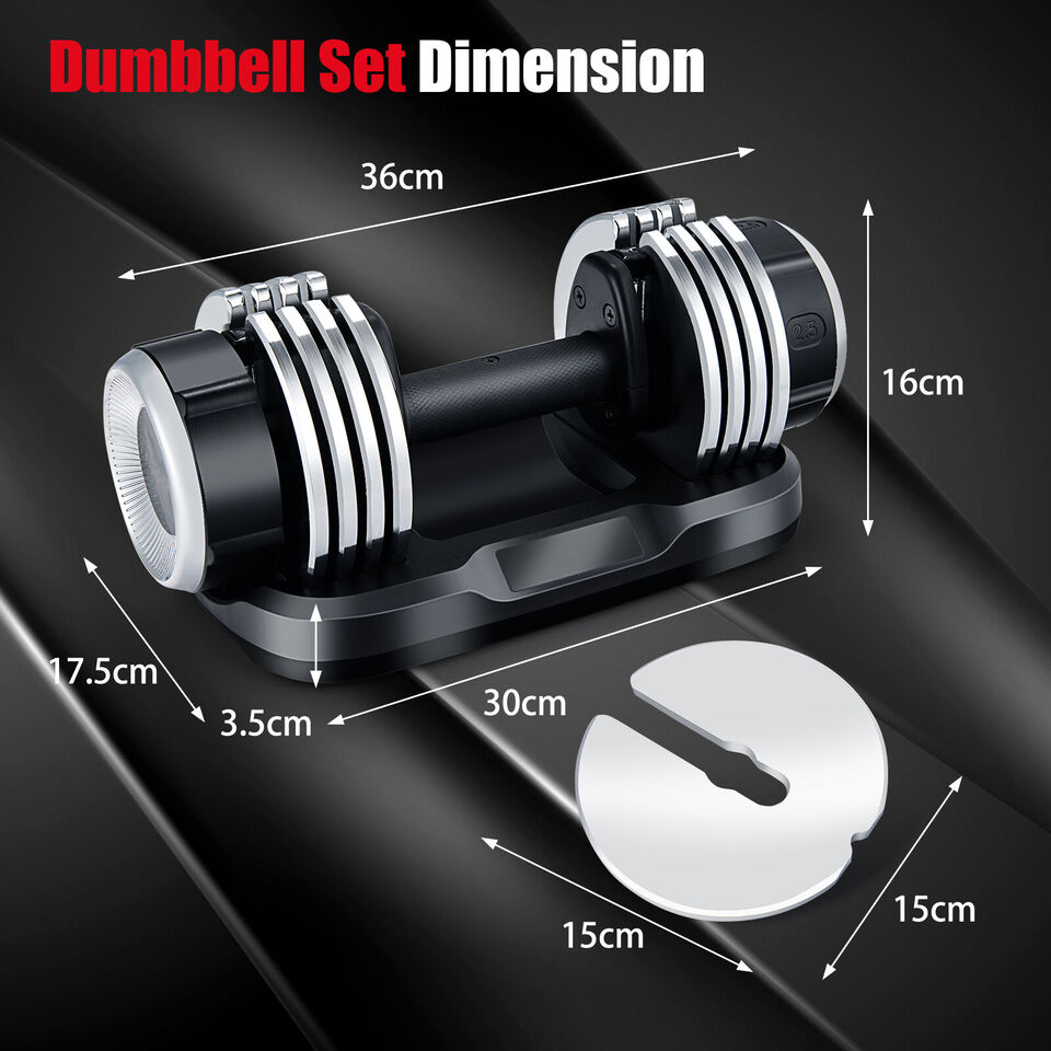 Adjustable Weight Bench with 12KG Adjustable Dumbbell Set