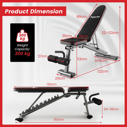 Adjustable Weight Bench with 12KG Adjustable Dumbbell Set