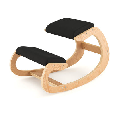 Wood Rocking Posture Chair with Soft Cushion for Home Office