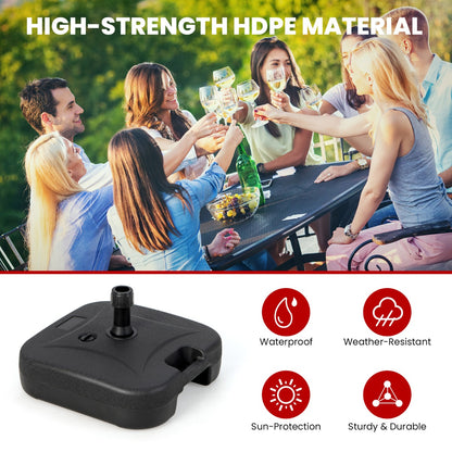 Costway Fillable Patio Umbrella Base Stand Umbrella Holder Fit 38 mm Umbrella Poles-Black