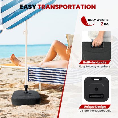 Costway Fillable Patio Umbrella Base Stand Umbrella Holder Fit 38 mm Umbrella Poles-Black