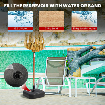Costway Fillable Patio Umbrella Base Stand Umbrella Holder Fit 38 mm Umbrella Poles-Black