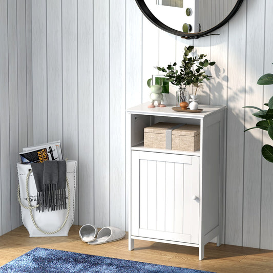Costway Floor Storage Cabinet with Adjustable Shelf for Living Room/Bedroom/Bathroom