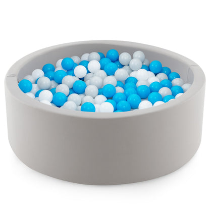 Costway Foam Ball Pit Round Baby Playpen with 200 Ocean Balls and Storage Bag-White