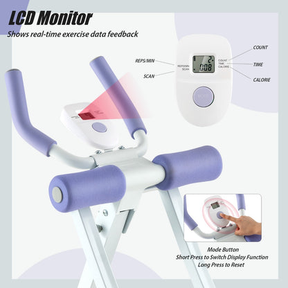 Foldable Ab Machine Core and Abdominal Workout Trainer-Purple