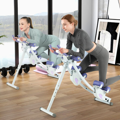 Foldable Ab Machine Core and Abdominal Workout Trainer-Purple