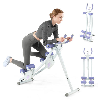 Foldable Ab Machine Core and Abdominal Workout Trainer-Purple
