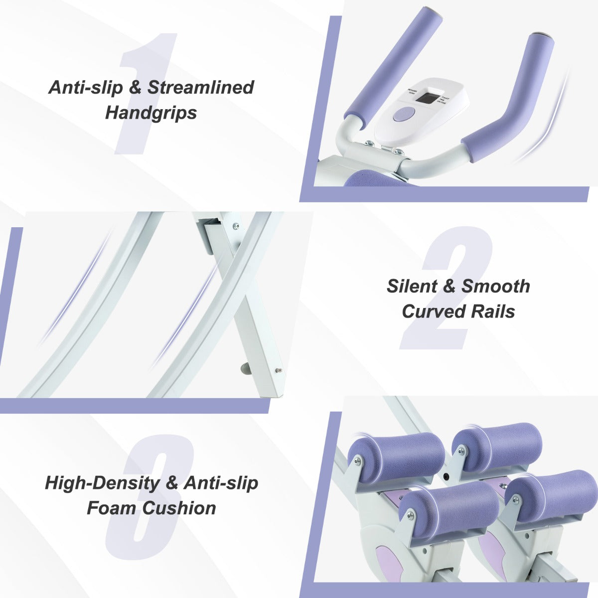 Foldable Ab Machine Core and Abdominal Workout Trainer-Purple