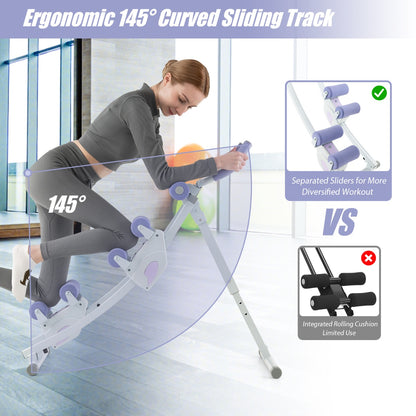 Foldable Ab Machine Core and Abdominal Workout Trainer-Purple