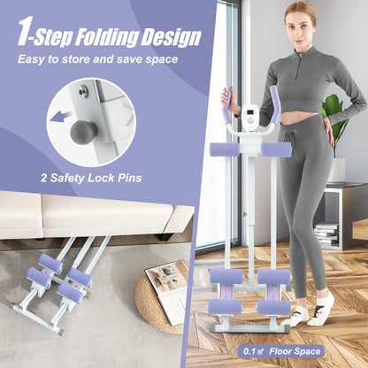 Foldable Ab Machine Core and Abdominal Workout Trainer-Purple