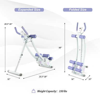 Foldable Ab Machine Core and Abdominal Workout Trainer-Purple