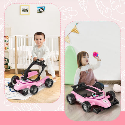 4-in-1 Foldable Activity Car Walker with Adjustable Height and Speed-Purple