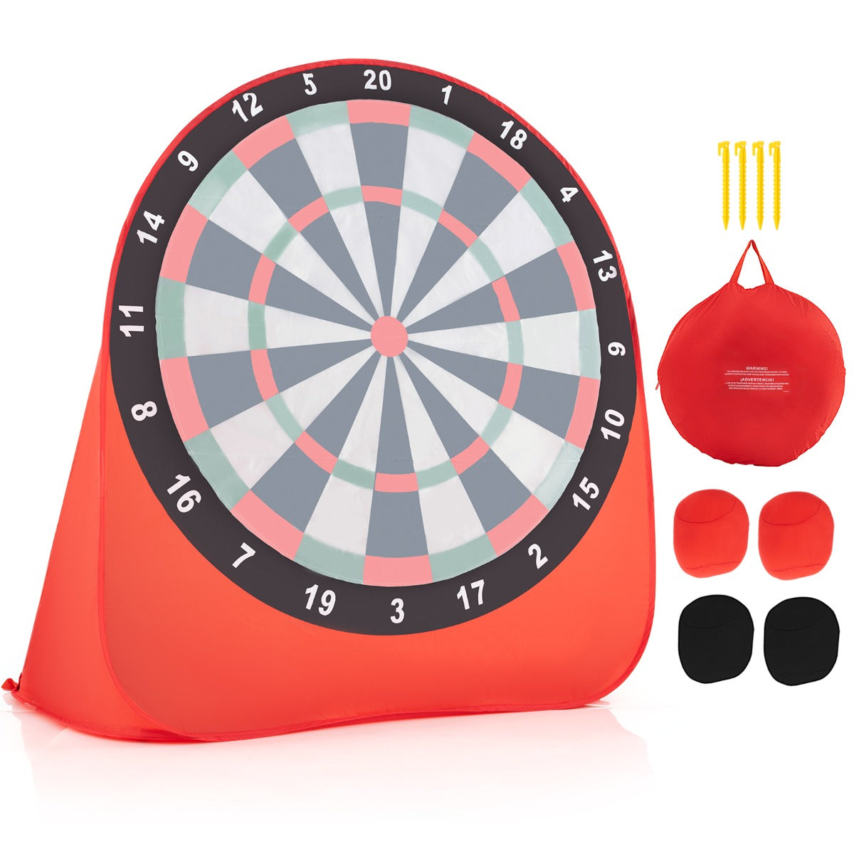 Costway Foldable and Portable Large Dart Board for Kids-Red