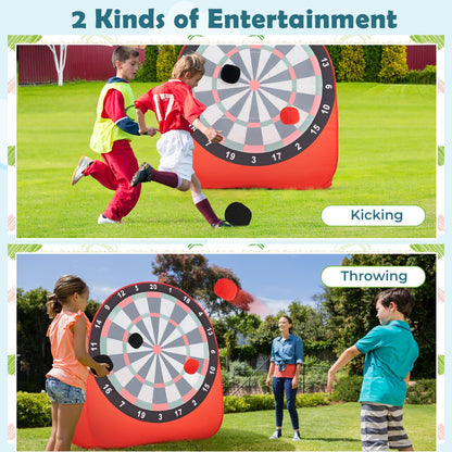 Costway Foldable and Portable Large Dart Board for Kids-Red