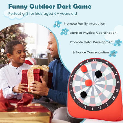Costway Foldable and Portable Large Dart Board for Kids-Red