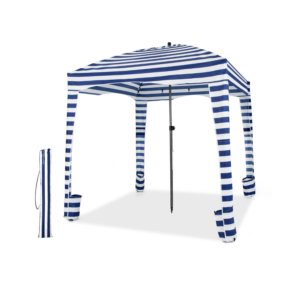 1.8 X 1.8M Foldable Beach Cabana Tent with Carrying Bag and Detachable Sidewall