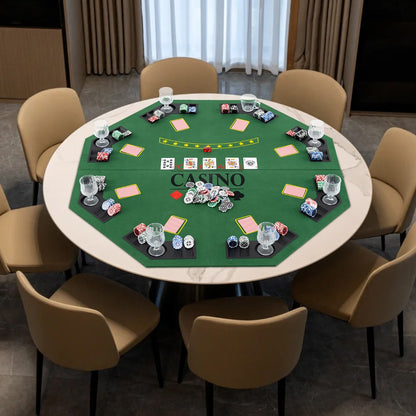 1.2M 8 Player Foldable Holdem Poker Table Topper with Carrying Bag-Green