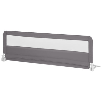 Foldable Mesh Bed Rail with Safety Straps for Toddlers-Grey