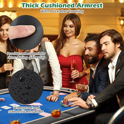 10-Player Foldable Padded Poker Table Top with Carrying Bag-Green