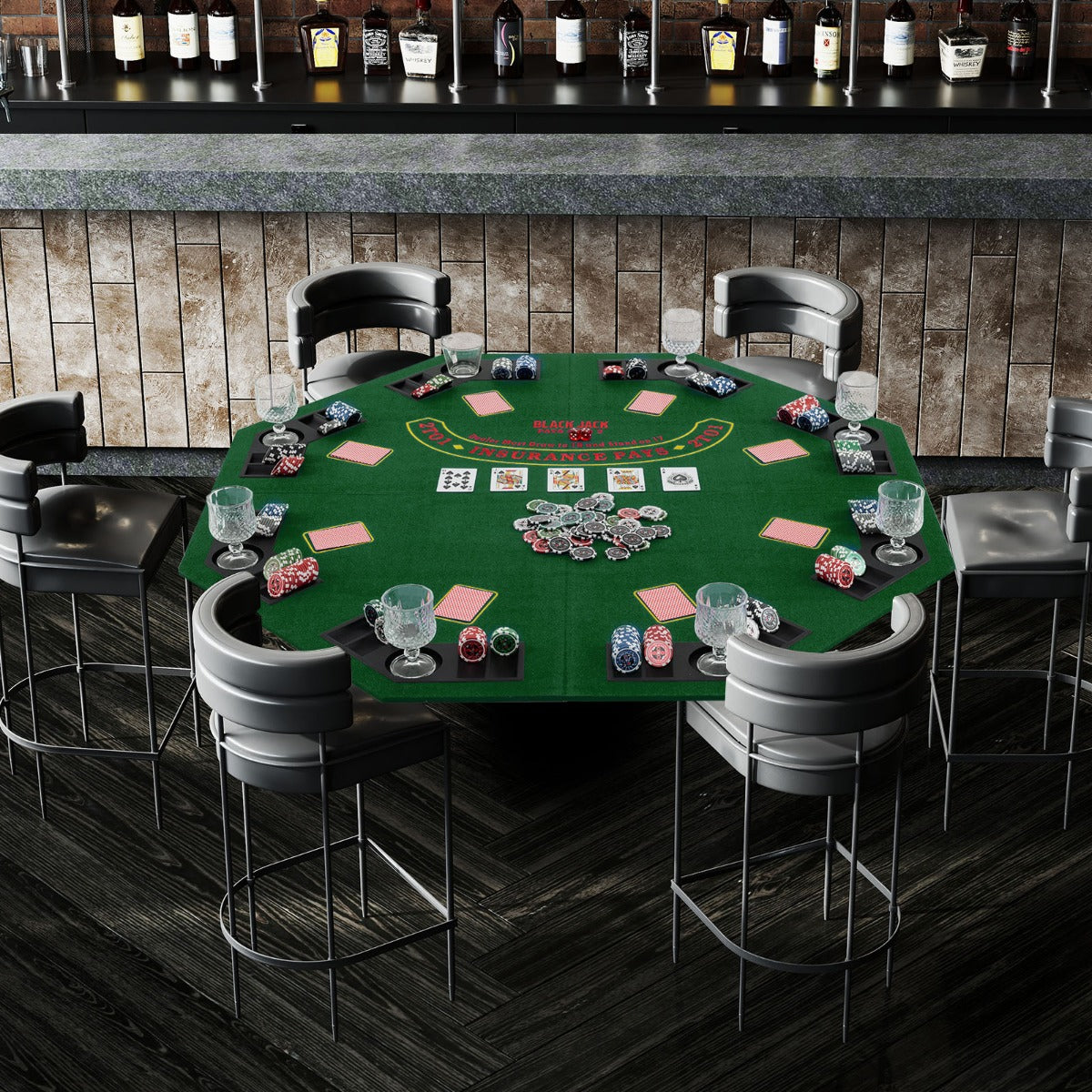 1.2M 8-Player Foldable Poker Table Top with Carrying Bag-Green