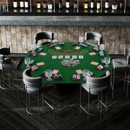 1.2M 8-Player Foldable Poker Table Top with Carrying Bag-Green