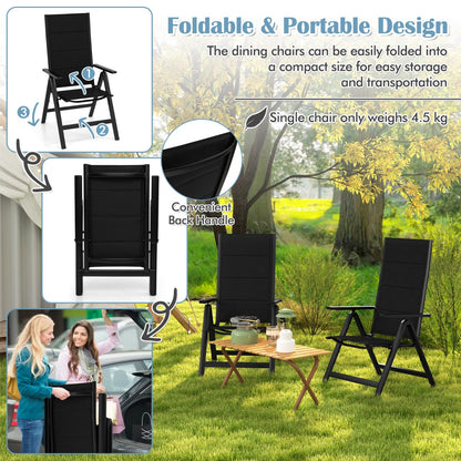 Wide 42 cm seat, high backrest and supportive armrests promote comfortable outdoor relaxation