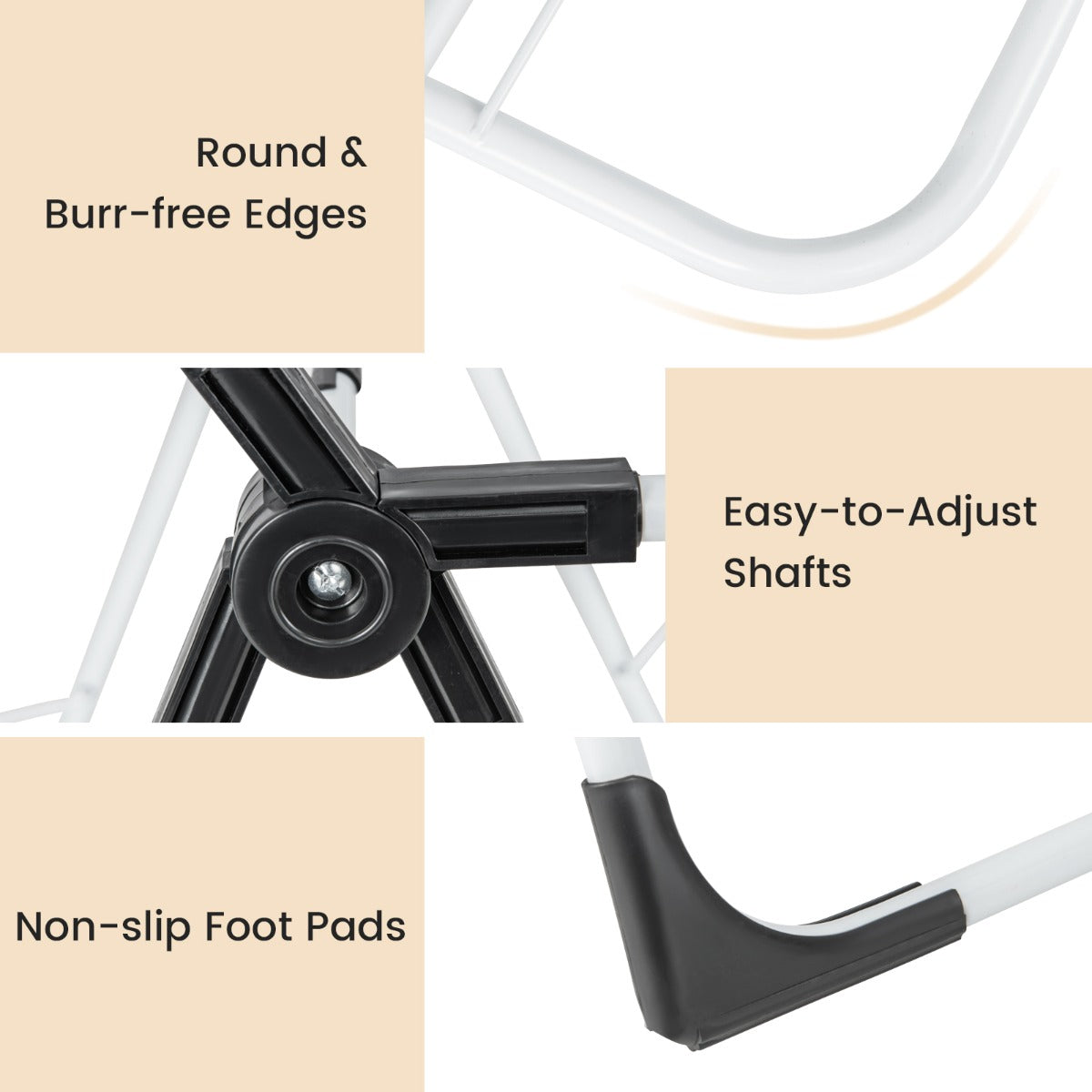 Costway  Folding Clothes Drying Rack with Height-Adjustable Wings