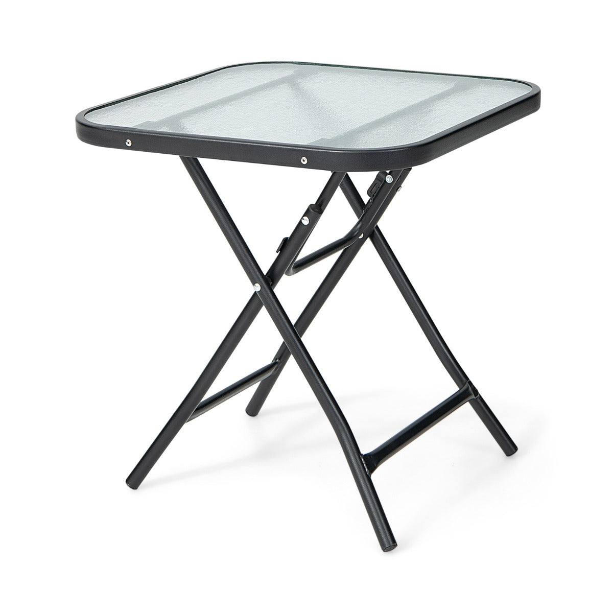 Folding Coffee Table with Tempered Glass Tabletop