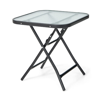 Folding Coffee Table with Tempered Glass Tabletop