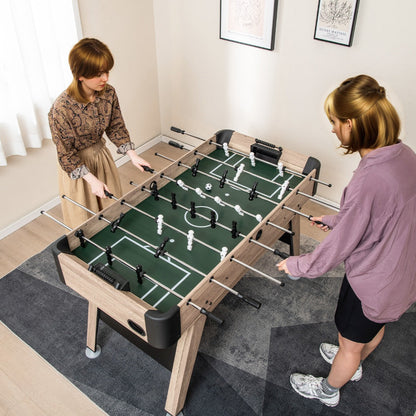 1.2m Natural Foosball Table with Adjustable Legs and Scorers for All Ages