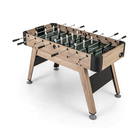 1.2m Natural Foosball Table with Adjustable Legs and Scorers for All Ages