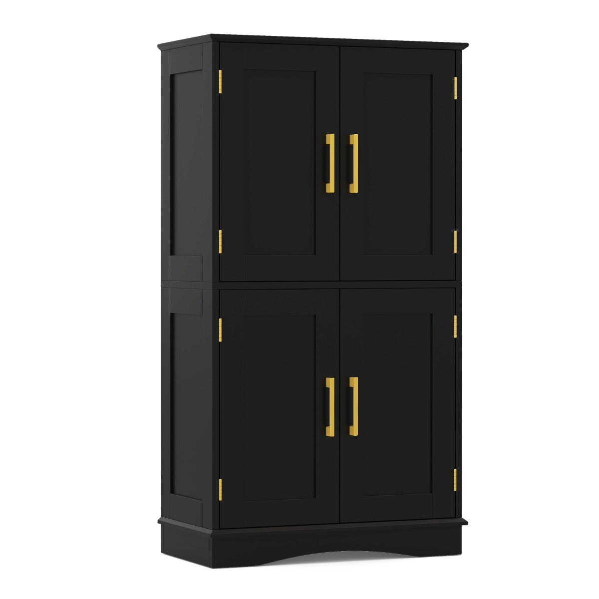 Freestanding Bathroom Floor Storage Cabinet Pantry Cabinet-Black