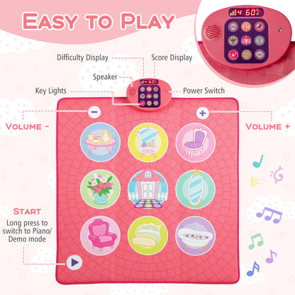 Fun Dance Mat for Kids with 5 Levels 9 Keyboard Sounds and 9 Demo Songs