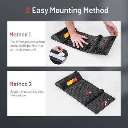 2 Pack Heavy Duty Wheel Stopper with 2 Mounting Method for Most Vehicle