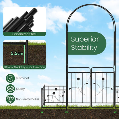 2.2M Garden Arbor Metal Arch Trellis Lockable Gate