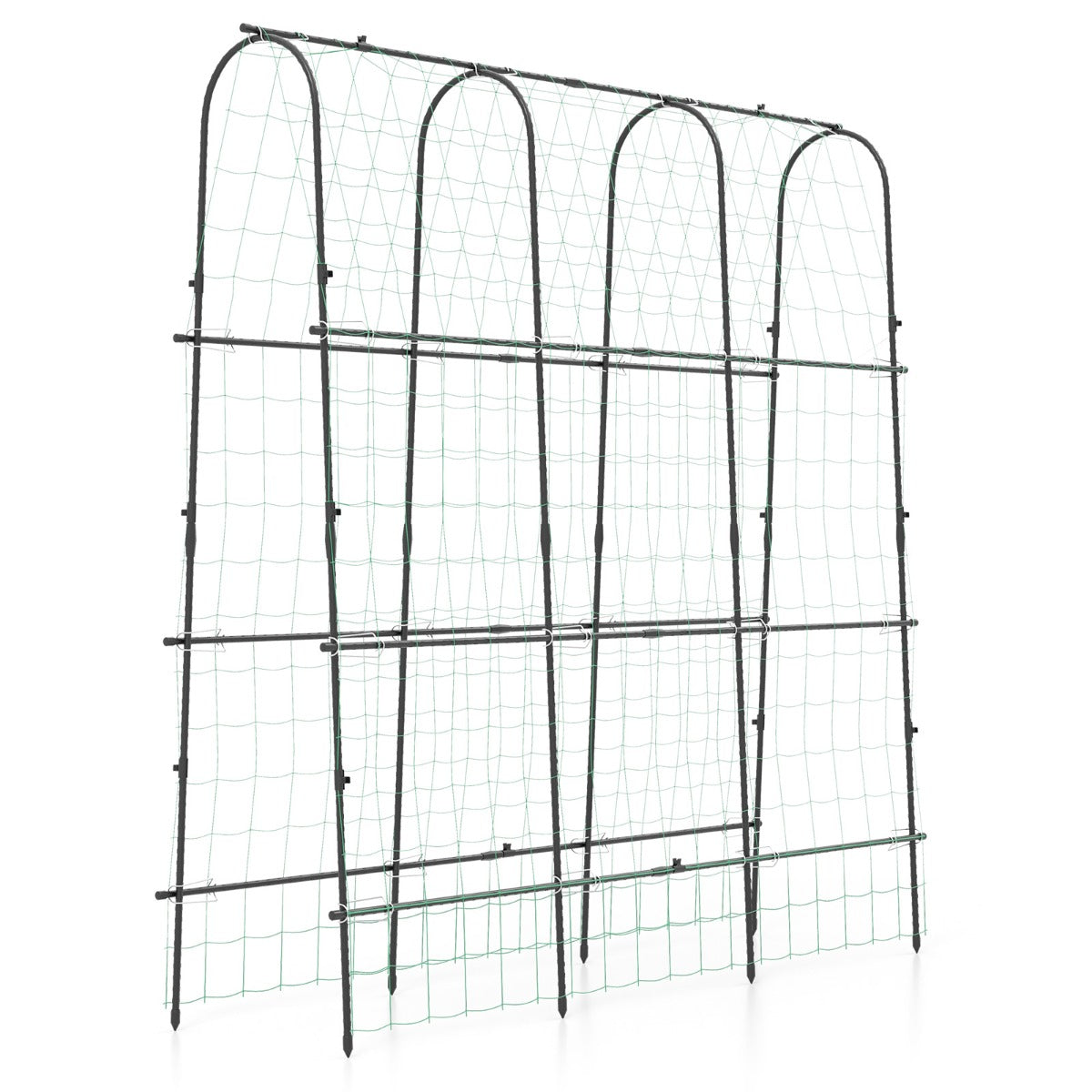 Garden Arched Trellis for Climbing Plants U-Shaped with Netting