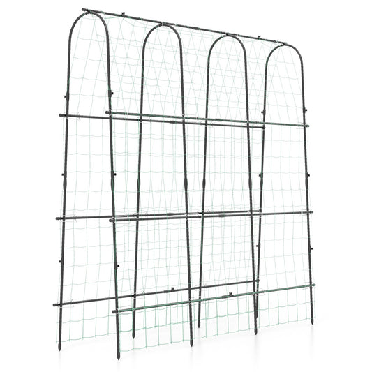 Garden Arched Trellis for Climbing Plants U-Shaped with Netting