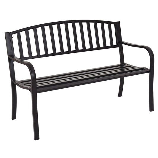 Powder-coated steel frame resists weather conditions, rust, and everyday outdoor wear