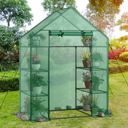 Garden Greenhouse with Hinged Door Tent for Growing Plants-Green