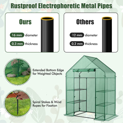 Garden Greenhouse with Hinged Door Tent for Growing Plants-Green