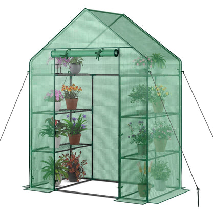 Garden Greenhouse with Hinged Door Tent for Growing Plants-Green