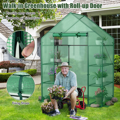 Garden Greenhouse with Hinged Door Tent for Growing Plants-Green